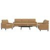 Image de vidaXL Ensemble de canapés 3 pcs avec coussins Marron Velours3278438