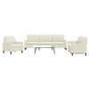 Image de vidaXL Ensemble de canapés 3 pcs avec coussins Crème Velours3278439
