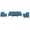 Image de vidaXL Ensemble de canapÃ©s 3pcs et coussins et traversins bleu velours