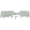 Image de vidaXL Ensemble de canapés 2 pcs avec coussins Gris clair Velours3278471