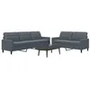 Image de vidaXL Ensemble de canapés 2 pcs avec coussins Gris foncé Velours3278472