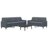 Image de vidaXL Ensemble de canapÃ©s 2 pcs avec coussins Gris foncÃ© Velours