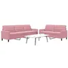 Image de vidaXL Ensemble de canapés 2 pcs avec coussins Rose Velours3278474