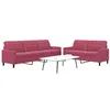 Image de vidaXL Ensemble de canapés 2 pcs avec coussins Rouge bordeaux Velours3278475