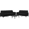 Image de vidaXL Ensemble de canapÃ©s 2 pcs avec coussins Noir Velours