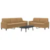 Image de vidaXL Ensemble de canapÃ©s 2 pcs avec coussins Marron Velours