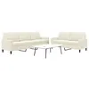 Image de vidaXL Ensemble de canapés 2 pcs avec coussins Crème Velours3278479