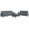 Image de vidaXL Ensemble de canapÃ©s 3 pcs avec coussins Gris foncÃ© Velours