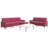 Image de vidaXL Ensemble de canapés 3 pcs avec coussins Rouge bordeaux Velours3278485