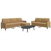 Image de vidaXL Ensemble de canapés 3 pcs avec coussins Marron Velours3278488