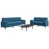 Image de vidaXL Ensemble de canapés 2pcs et coussins et traversins bleu velours3278500