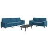 Image de vidaXL Ensemble de canapÃ©s 2pcs et coussins et traversins bleu velours