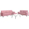 Image de vidaXL Ensemble de canapÃ©s 3pcs et coussins et traversins rose velours