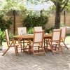 Image de vidaXL Vidaxl Chaises Pliables De Jardin Lot De 6 Bois D'acacia Et Textilène