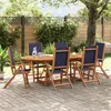Image de Vidaxl Chaises Pliables De Jardin Lot De 6 Bois D'acacia Et TextilÃ¨ne