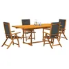 Image de vidaXL Ensemble à manger de jardin 5pcs bois d'acacia solide textilène