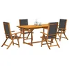 Image de vidaXL Ensemble à manger de jardin 5pcs bois d'acacia solide textilène