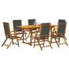 Image de vidaXL Ensemble à Manger de jardin 7pcs bois d'acacia solide textilène