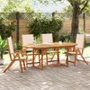 Image de Vidaxl Ensemble Ã Manger De Jardin 5pcs Bois D'acacia Solide TextilÃ¨ne