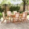 Image de Vidaxl Ensemble Ã Manger De Jardin 7pcs Bois D'acacia Solide TextilÃ¨ne
