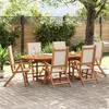 Image de Vidaxl Ensemble Ã Manger De Jardin 7pcs Bois D'acacia Solide TextilÃ¨ne