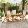Image de vidaXL Ensemble à manger de jardin 5pcs bois d'acacia solide textilène