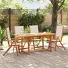 Image de Vidaxl Ensemble Ã Manger De Jardin 5pcs Bois D'acacia Solide TextilÃ¨ne