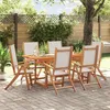 Image de Vidaxl Ensemble Ã Manger De Jardin 7pcs Bois D'acacia Solide TextilÃ¨ne