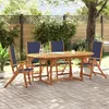 Image de Vidaxl Ensemble Ã Manger De Jardin 5pcs Bois D'acacia Solide TextilÃ¨ne