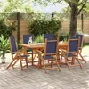 Image de Vidaxl Ensemble Ã Manger De Jardin 7pcs Bois D'acacia Solide TextilÃ¨ne