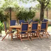 Image de Vidaxl Ensemble Ã Manger De Jardin 9pcs Bois D'acacia Solide TextilÃ¨ne