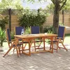 Image de vidaXL Ensemble à manger de jardin 5pcs bois d'acacia solide textilène