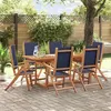 Image de vidaXL Ensemble à Manger de jardin 7pcs bois d'acacia solide textilène
