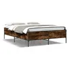 Image de vidaXL Cadre de lit sans matelas chÃªne fumÃ© 140x190 cm
