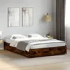 Image de vidaXL Cadre de lit chêne fumé 120x190 cm bois d'ingénierie et métal
