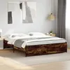 Image de vidaXL Cadre de lit chêne fumé 200x200 cm bois d'ingénierie et métal