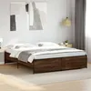 Image de vidaXL Cadre de lit chêne marron 200x200 cm bois d'ingénierie et métal