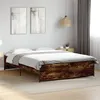Image de vidaXL Cadre de lit chêne fumé 150x200 cm bois d'ingénierie et métal