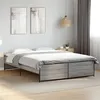 Image de vidaXL Cadre de lit sonoma gris 150x200 cm bois d'ingénierie et métal
