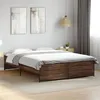 Image de vidaXL Cadre de lit chêne marron 150x200 cm bois d'ingénierie et métal