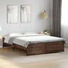 Image de vidaXL Cadre de lit chêne marron 140x200 cm bois d'ingénierie et métal