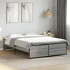Image de vidaXL Cadre de lit sonoma gris 135x190 cm bois d'ingénierie et métal