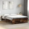 Image de vidaXL Cadre de lit chêne fumé 120x190 cm bois d'ingénierie et métal