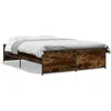 Image de vidaXL Cadre de lit sans matelas chÃªne fumÃ© 120x190 cm