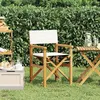 Image de vidaXL Chaise de metteur en scène pliante crème bois teck massif4008507