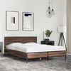 Image de vidaXL Cadre de lit chêne marron 120x200 cm bois d'ingénierie et métal