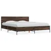 Image de vidaXL Cadre de lit chêne marron 200x200 cm bois d'ingénierie et métal