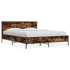 Image de vidaXL Cadre de lit chêne fumé 140x190 cm bois d'ingénierie et métal