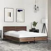 Image de vidaXL Cadre de lit chêne marron 140x190 cm bois d'ingénierie et métal