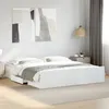 Image de vidaXL Cadre de lit avec tiroirs blanc 200x200 cm bois d'ingénierie